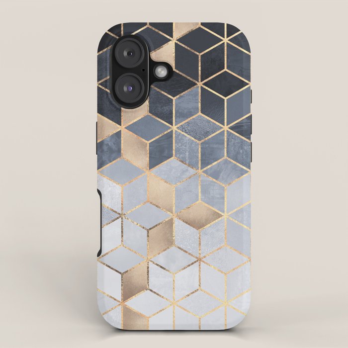 Soft Blue Gradient Cubes iPhone Case Gallery Image 1