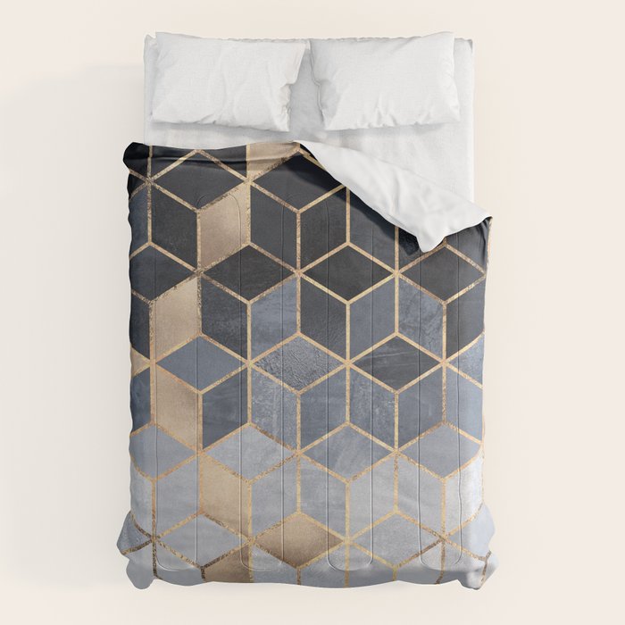Soft Blue Gradient Cubes Comforter Gallery Image 6
