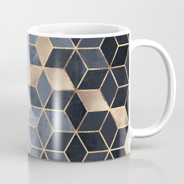 Soft Blue Gradient Cubes Coffee Mug Gallery Image 1