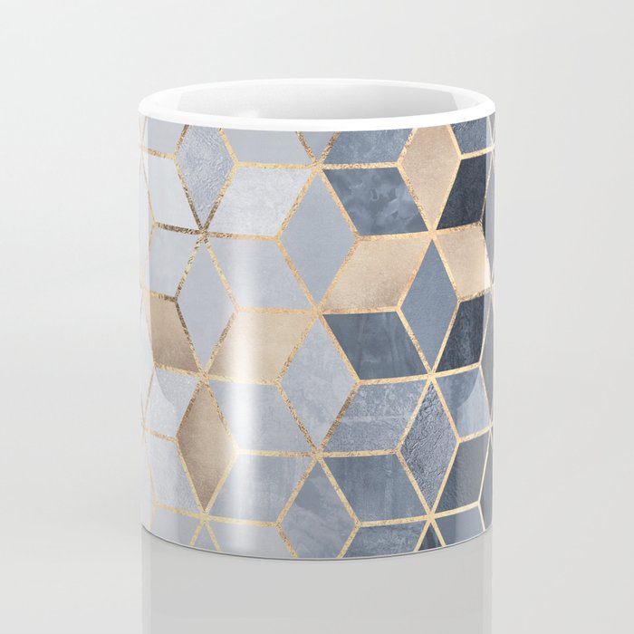 Soft Blue Gradient Cubes Coffee Mug Gallery Image 4