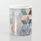 Soft Blue Gradient Cubes Coffee Mug Gallery Image 4
