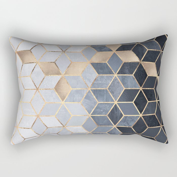 Soft Blue Gradient Cubes Rectangular Pillow Gallery Image 2
