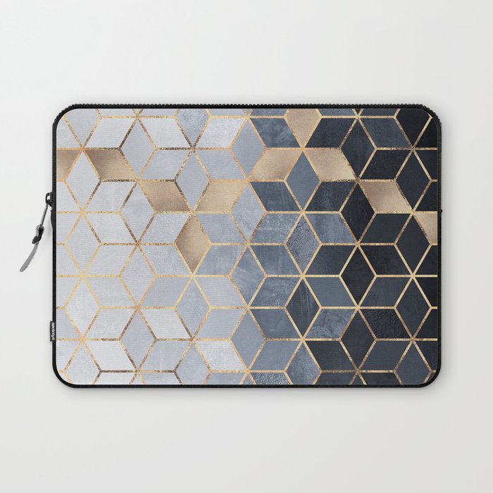 Soft Blue Gradient Cubes Laptop Sleeve Gallery Image 1