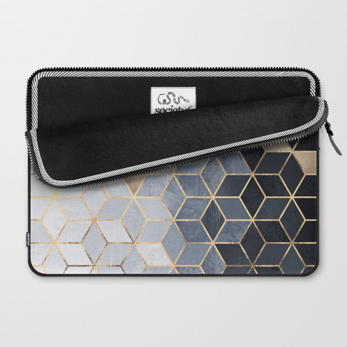 Soft Blue Gradient Cubes Laptop Sleeve Gallery Image 2