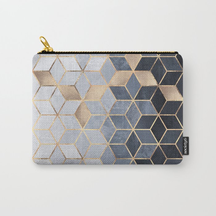 Soft Blue Gradient Cubes Carry All Pouch Gallery Image 1