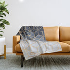 Soft Blue Gradient Cubes Throw Blanket Gallery Image 1