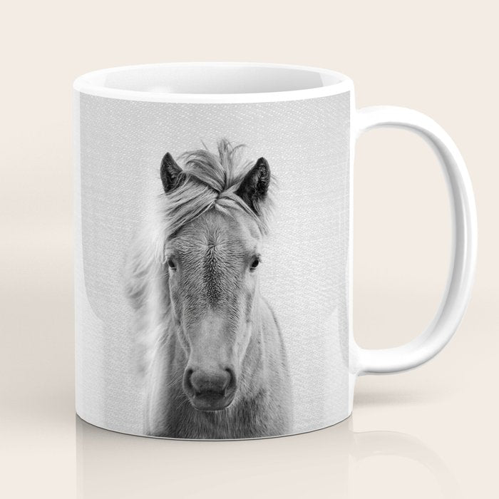 Wild Horse - Black & White Coffee Mug Gallery Image 1