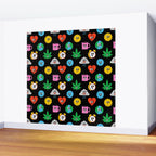 Funny retro cartoon sticker art pattern Wall Mural Gallery Image 2