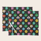 Funny retro cartoon sticker art pattern Placemat Gallery Image 1