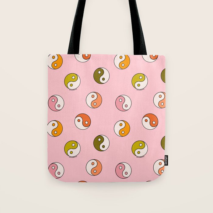 Rainbow Yin Yang Print Tote Bag Gallery Image 1