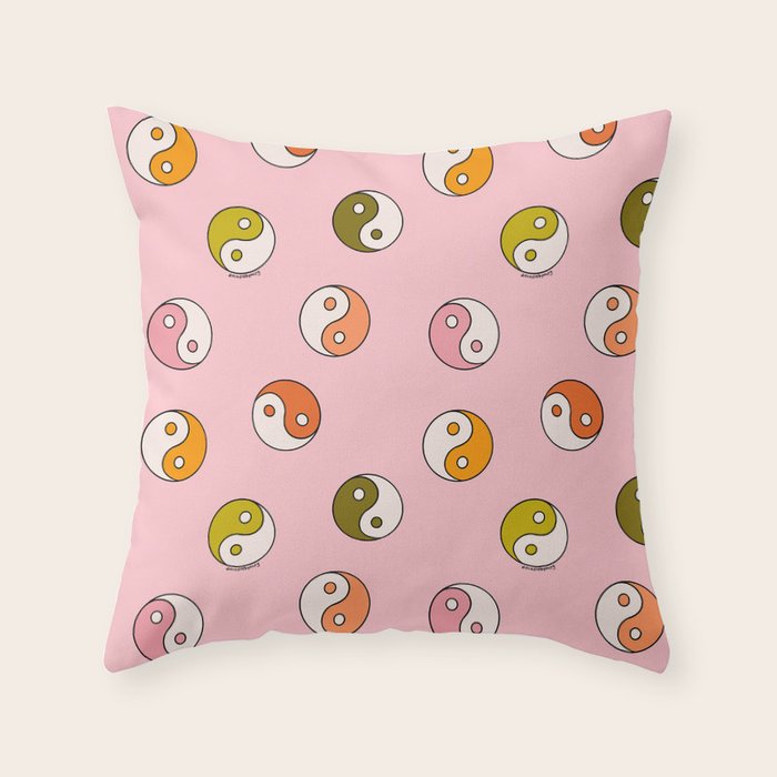 Rainbow Yin Yang Print Throw Pillow Gallery Image 6