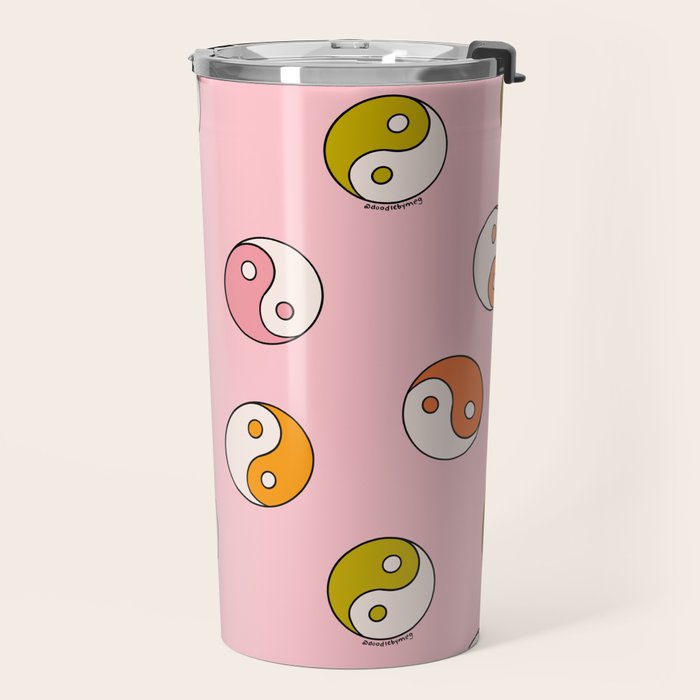 Rainbow Yin Yang Print Travel Mug Gallery Image 2