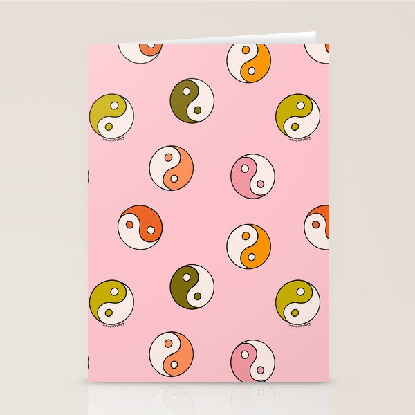 Rainbow Yin Yang Print Stationery Card Gallery Image 1