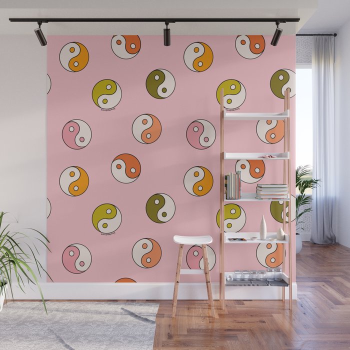 Rainbow Yin Yang Print Wall Mural Gallery Image 1