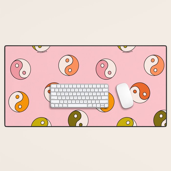 Rainbow Yin Yang Print Desk Mat Gallery Image 1