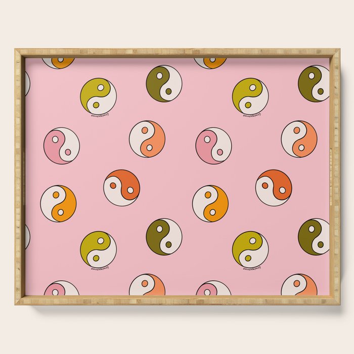 Rainbow Yin Yang Print Serving Tray Gallery Image 1