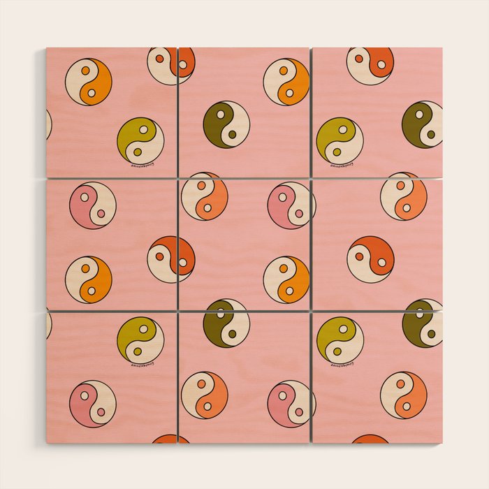 Rainbow Yin Yang Print Wood Wall Art Gallery Image 1