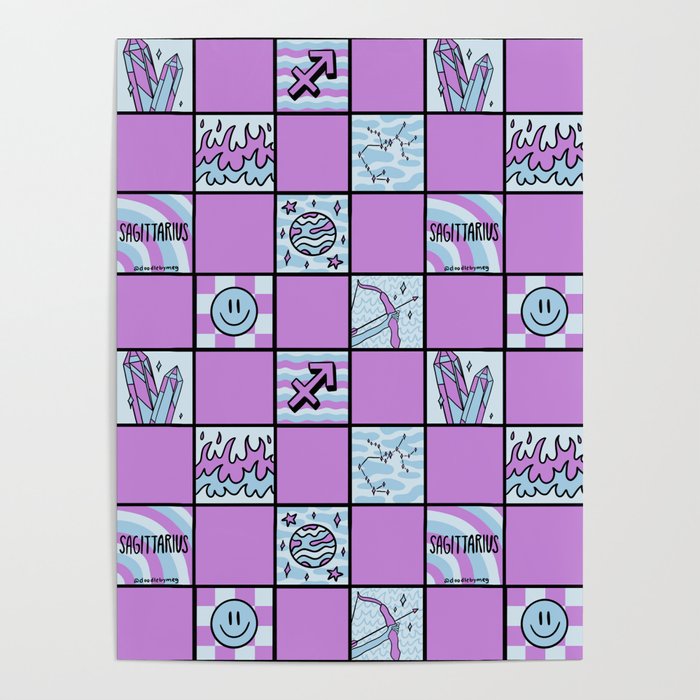 Sagittarius Checkered Print Poster Gallery Image 4