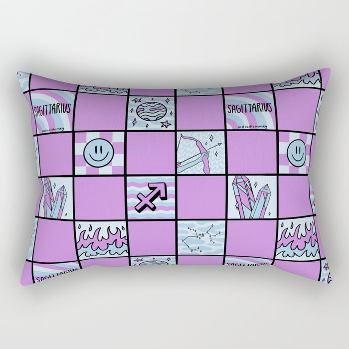 Sagittarius Checkered Print Rectangular Pillow Gallery Image 2