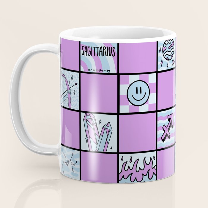Sagittarius Checkered Print Coffee Mug Gallery Image 3
