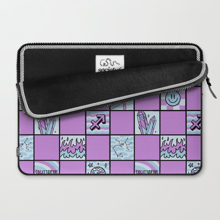 Sagittarius Checkered Print Laptop Sleeve Gallery Image 2