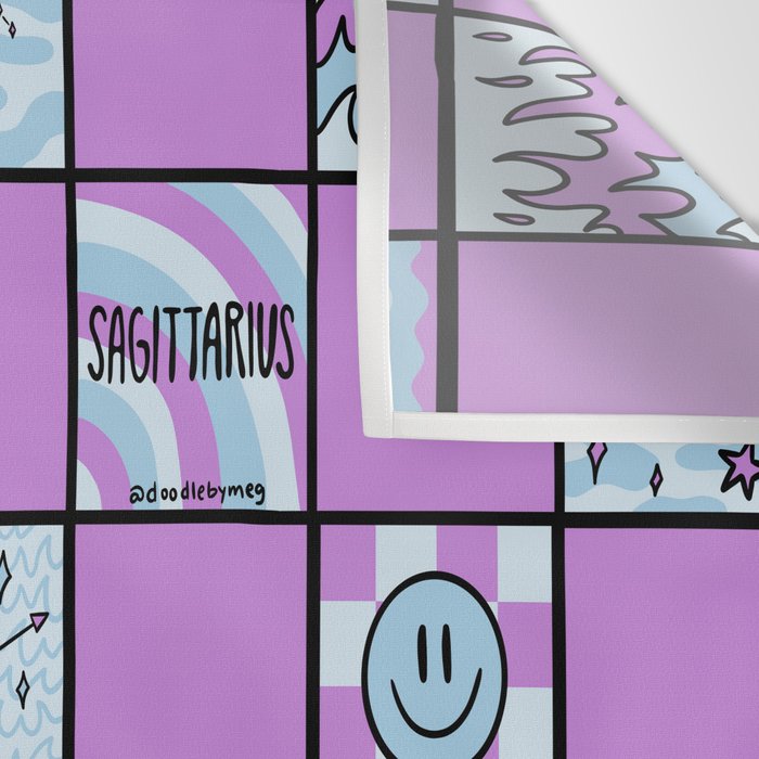 Sagittarius Checkered Print Wall Tapestry Gallery Image 3