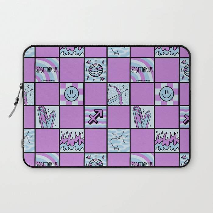 Sagittarius Checkered Print Laptop Sleeve Gallery Image 1