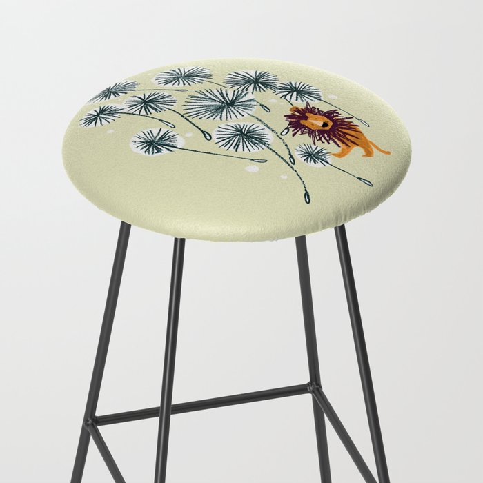Lion on dandelion Stool Gallery Image 2