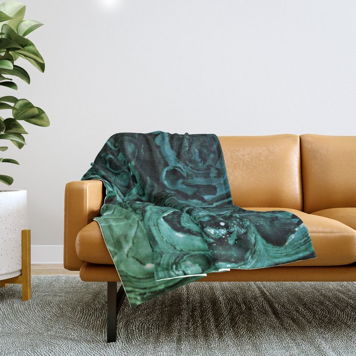 MALACHITE GREEN Throw Blanket Gallery Image 1