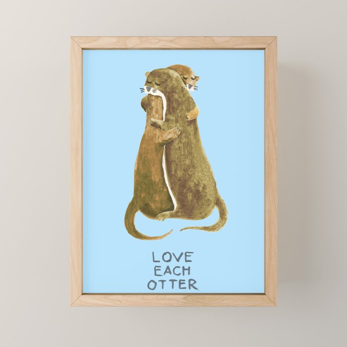Love each otter Mini Art Print Gallery Image 1