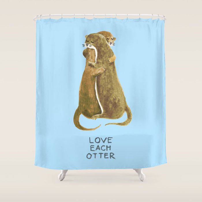 Love each otter Shower Curtain Gallery Image 1