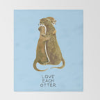 Love each otter Throw Blanket Gallery Image 2