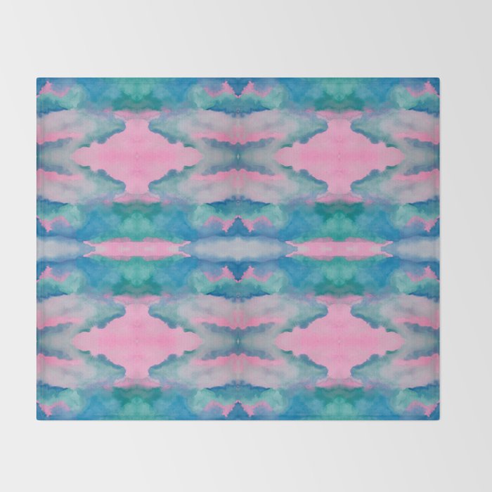 Florida Mirrored Watercolor Throw Blanket Gallery Image 2