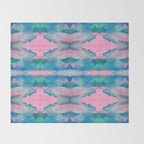 Florida Mirrored Watercolor Throw Blanket Gallery Image 2