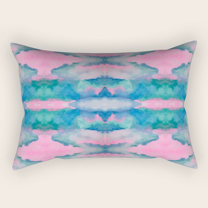Florida Mirrored Watercolor Rectangular Pillow Gallery Image 1