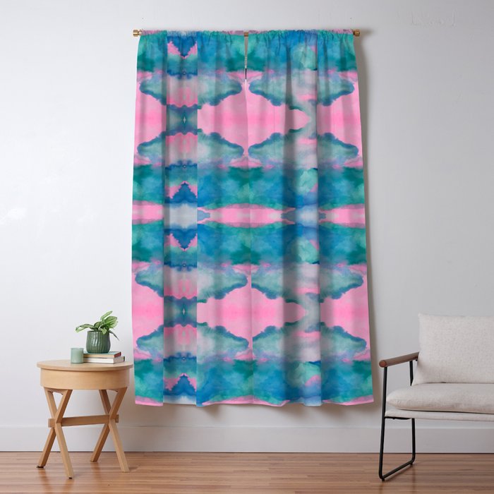 Florida Mirrored Watercolor Window Curtain Gallery Image 5