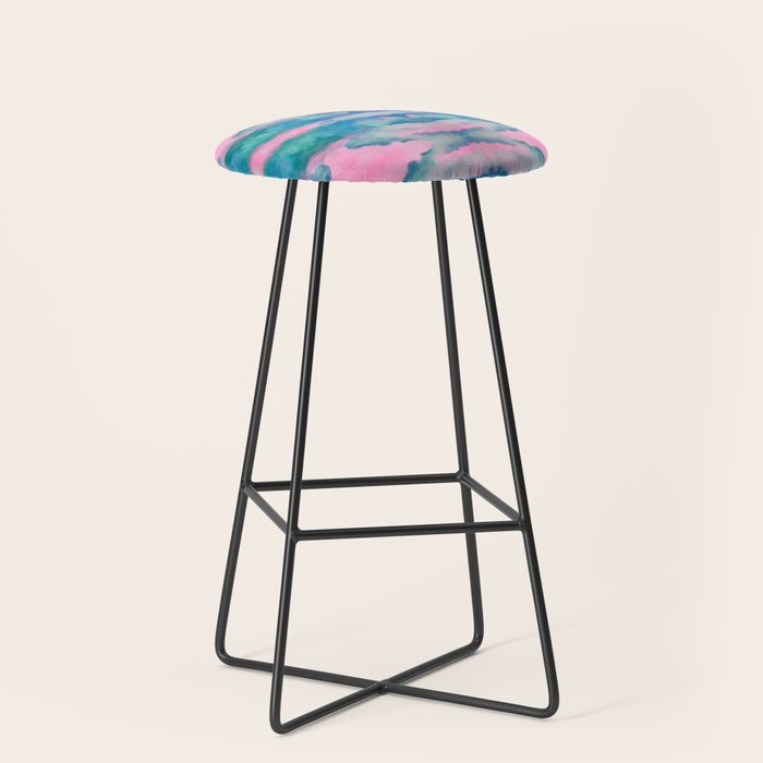 Florida Mirrored Watercolor Stool Gallery Image 1