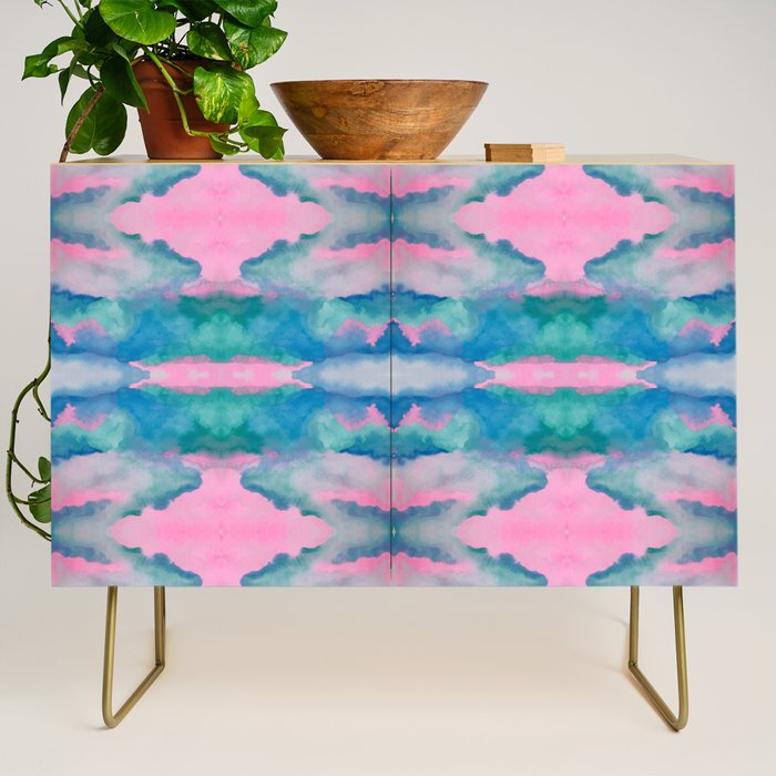 Florida Mirrored Watercolor Credenza Gallery Image 1