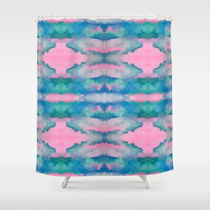 Florida Mirrored Watercolor Shower Curtain Gallery Image 1