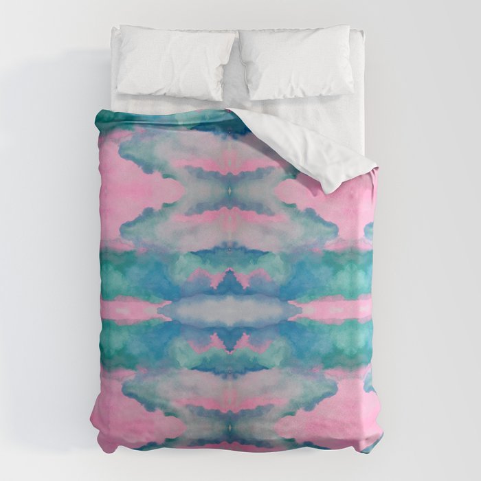 Florida Mirrored Watercolor Duvet Cover Gallery Image 1