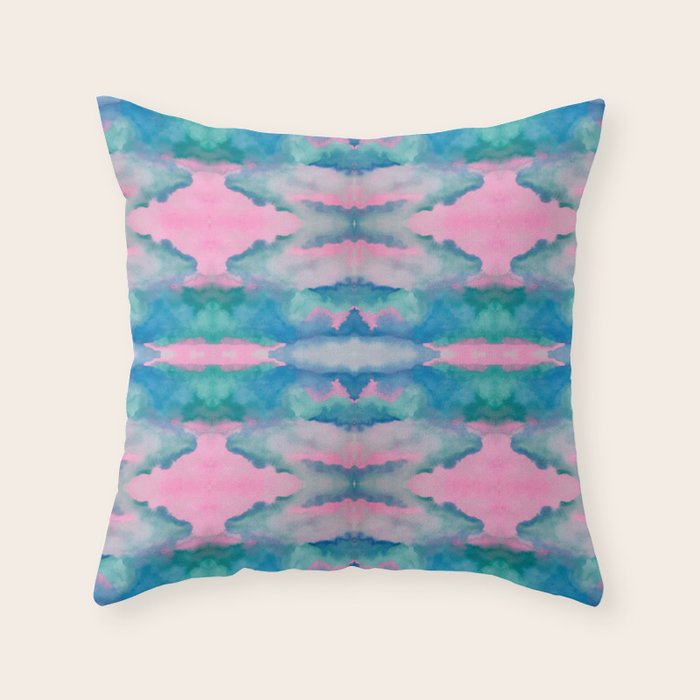 Florida Mirrored Watercolor Throw Pillow Gallery Image 1