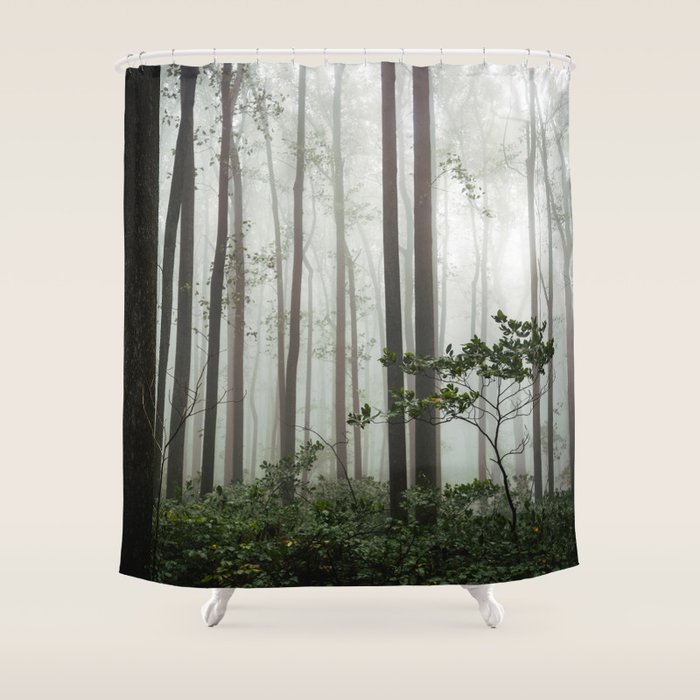 Great Smoky Mountains National Park - Forest Fog Adventure Shower Curtain Gallery Image 1