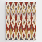 Boho Geometric, Ikat Pattern, Red, Blue, Yellow Jigsaw Puzzle Gallery Image 1