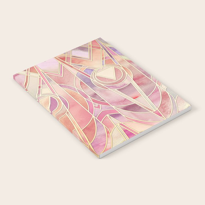 Glowing Coral and Amethyst Art Deco Pattern Notebook Gallery Image 2