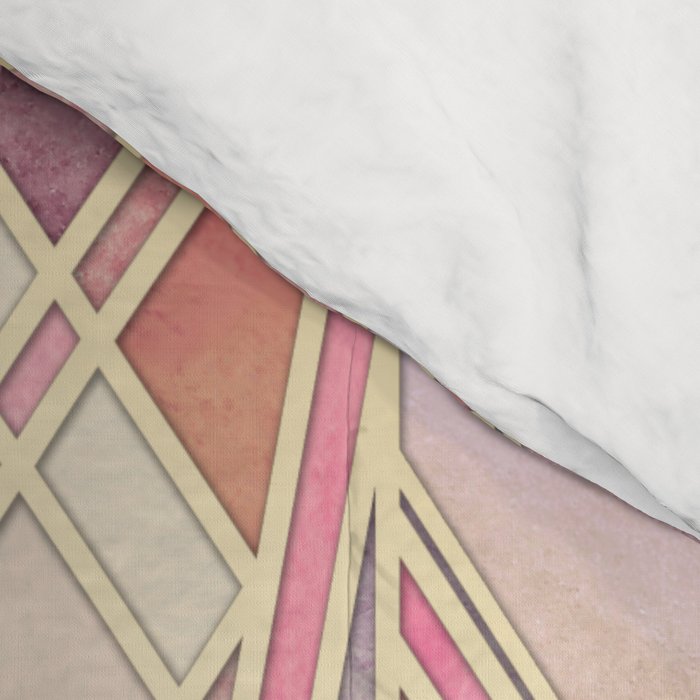 Glowing Coral and Amethyst Art Deco Pattern Comforter Gallery Image 4