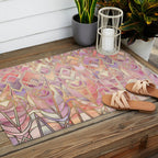 Glowing Coral and Amethyst Art Deco Pattern Outdoor Rug Gallery Image 2