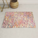 Glowing Coral and Amethyst Art Deco Pattern Rug Gallery Image 1