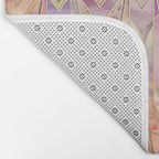 Glowing Coral and Amethyst Art Deco Pattern Bath Mat Gallery Image 2