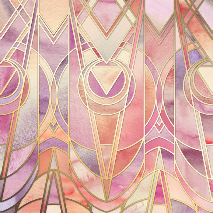 Glowing Coral and Amethyst Art Deco Pattern Coffee Mug Gallery Image 2