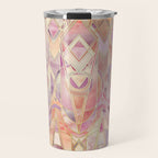 Glowing Coral and Amethyst Art Deco Pattern Travel Mug Gallery Image 1